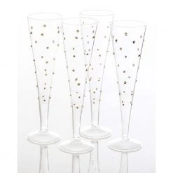 Abigails Gatsby Flutes with Gold Dots - Elegant Champagne Glasses Set of 4 -Drinkware Shop abigails champagne glasses 710444 c3 1000