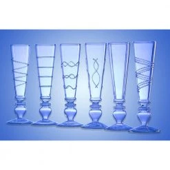 Abigails Footed Razzle Dazzle Flutes with Clear Accents - Set of 6 Elegant Champagne Glasses -Drinkware Shop abigails champagne glasses 710451 31 1000
