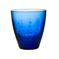 Abigails Blue Raindrop Double Old Fashioned Glass - Set of 2 Cocktail Glasses