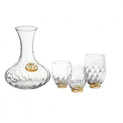 Elisa Water Glass - Clear with Gold Accent | Stemless Wine Glass by Abigails -Drinkware Shop abigails stemless wine glasses 124400 31 1000