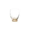 Elisa Water Glass - Clear with Gold Accent | Stemless Wine Glass by Abigails