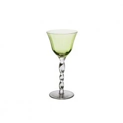 Abigails Adriana Wine Glass with Green Top - Elegant White Wine Glass for Every Occasion