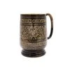 20 oz. Vintage Brass Tankard with Black Floral Etching | Handcrafted Metal Beer Stein by Alchemade