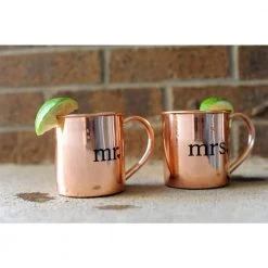 Copper 14 oz. Mr. and Mrs. Mugs - Elegant Coffee Cups by Alchemade -Drinkware Shop alchemade drinking glasses sets alch10242 1f 1000