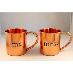Copper 14 oz. Mr. and Mrs. Mugs - Elegant Coffee Cups by Alchemade -Drinkware Shop alchemade drinking glasses sets alch10242 4f 1000