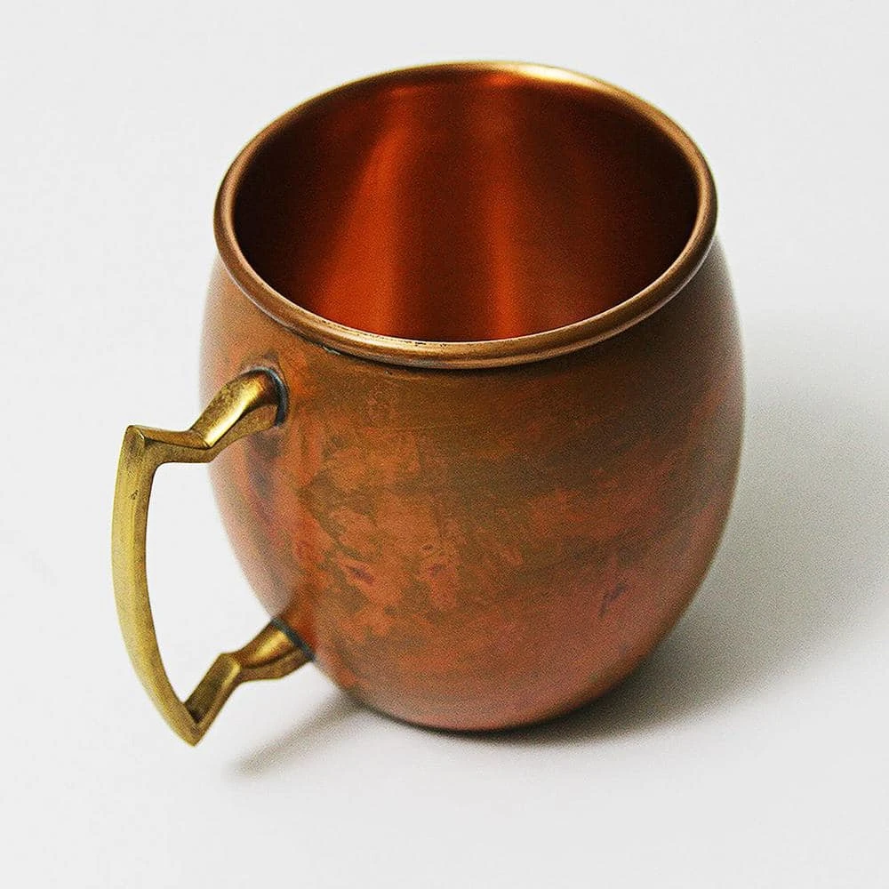 16 oz. 100% Pure Copper Antique Mule Mug with Brass Handle - Perfect for Mules, Cocktails & More by Alchemade 2 16 oz. 100% Pure Copper Antique Mule Mug with Brass Handle - Perfect for Mules, Cocktails & More by Alchemade - Image 2