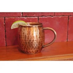 16 oz. 100% Pure Hammered Copper Antique Mule Mug with Handle | Moscow Mule Cocktail Glass by Alchemade -Drinkware Shop alchemade moscow mule mugs alch 1761 1f 1000