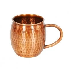 16 oz. 100% Pure Hammered Copper Antique Mule Mug with Handle | Moscow Mule Cocktail Glass by Alchemade