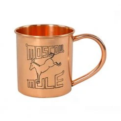 14 oz. 100% Pure Copper Moscow Mule Mug with Retro Logo by Alchemade - Perfect for Cocktails, Beer, and More