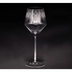 15 oz. Wine Glass Set with Etched Frosted Design (Set of 2) by Alchemade - Elegant Glasses for Red Wine, White Wine, and More -Drinkware Shop alchemade red wine glasses alch 3504 44 1000