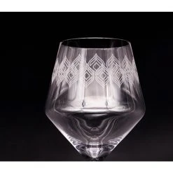 15 oz. Wine Glass Set with Etched Frosted Design (Set of 2) by Alchemade - Elegant Glasses for Red Wine, White Wine, and More -Drinkware Shop alchemade red wine glasses alch 3504 76 1000
