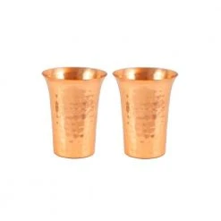 2 oz. 100% Pure Hammered Copper Shot Glass Set of 2 - Perfect Cocktail Jigger for Home Bar by Alchemade