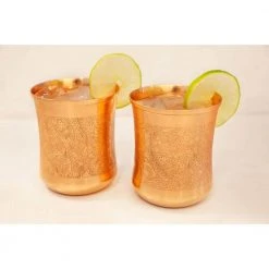 12 oz. 100% Pure Copper Mint Julep Tumbler Cups with Etched Floral Design - Alchemade -Drinkware Shop alchemade shot glasses alch 1817 4f 1000