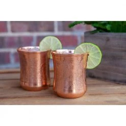 12 oz. 100% Pure Copper Mint Julep Tumbler Cups with Etched Floral Design - Alchemade -Drinkware Shop alchemade shot glasses alch 1817 fa 1000