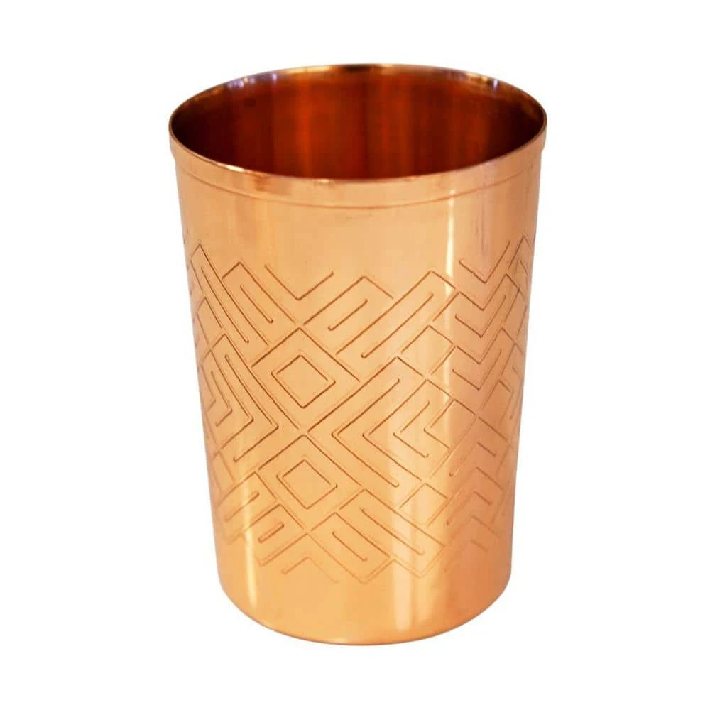Alchemade 12 oz. 100% Pure Copper Mint Julep Tumbler Cups with Etched Geometric Design - Elegant Cocktail Glasses 1 Alchemade 12 oz. 100% Pure Copper Mint Julep Tumbler Cups with Etched Geometric Design - Elegant Cocktail Glasses