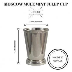 Alchemade 12 oz. Nickel Mint Julep Cups for Cocktails & Beverages - Keeps Drinks Cold Longer -Drinkware Shop alchemade shot glasses alch 2112 44 1000