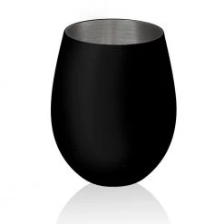Colton 17 oz. 2-Piece Black Matte Stainless Steel Stemless Glass Chalkable Set -Drinkware Shop artland stemless wine glasses 10336c 1f 1000