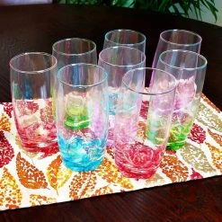 Gibson Home Karissa 8-Piece Assorted Colors Glass Tumbler Set - Vibrant Drinking Glasses for Everyday Use -Drinkware Shop assorted colors gibson home drinking glasses sets 98596601m 4f 1000