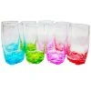 Gibson Home Karissa 8-Piece Assorted Colors Glass Tumbler Set - Vibrant Drinking Glasses for Everyday Use