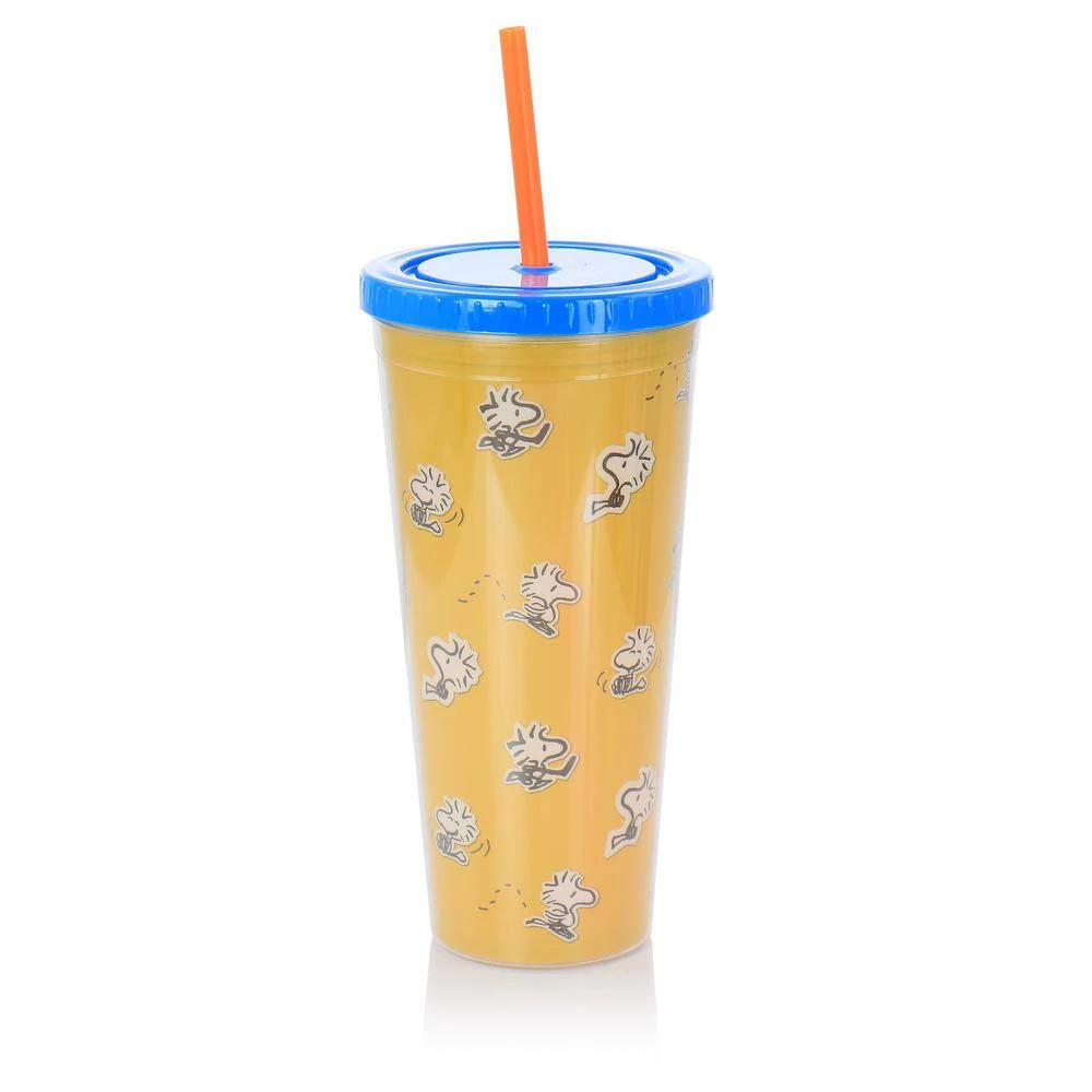 Peanuts 70th Anniversary 23.6 fl. oz. Plastic Tumbler Set with Lids and Straws - Assorted Colors 4 Peanuts 70th Anniversary 23.6 fl. oz. Plastic Tumbler Set with Lids and Straws - Assorted Colors - Image 4