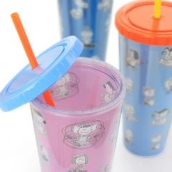 Peanuts 70th Anniversary 23.6 fl. oz. Plastic Tumbler Set with Lids and Straws - Assorted Colors 10 Peanuts 70th Anniversary 23.6 fl. oz. Plastic Tumbler Set with Lids and Straws - Assorted Colors -Drinkware Shop assorted gibson drinking glasses sets 985115915m 4f 1000