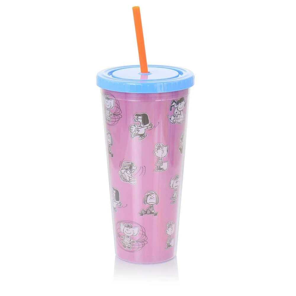 Peanuts 70th Anniversary 23.6 fl. oz. Plastic Tumbler Set with Lids and Straws - Assorted Colors 7 Peanuts 70th Anniversary 23.6 fl. oz. Plastic Tumbler Set with Lids and Straws - Assorted Colors - Image 7