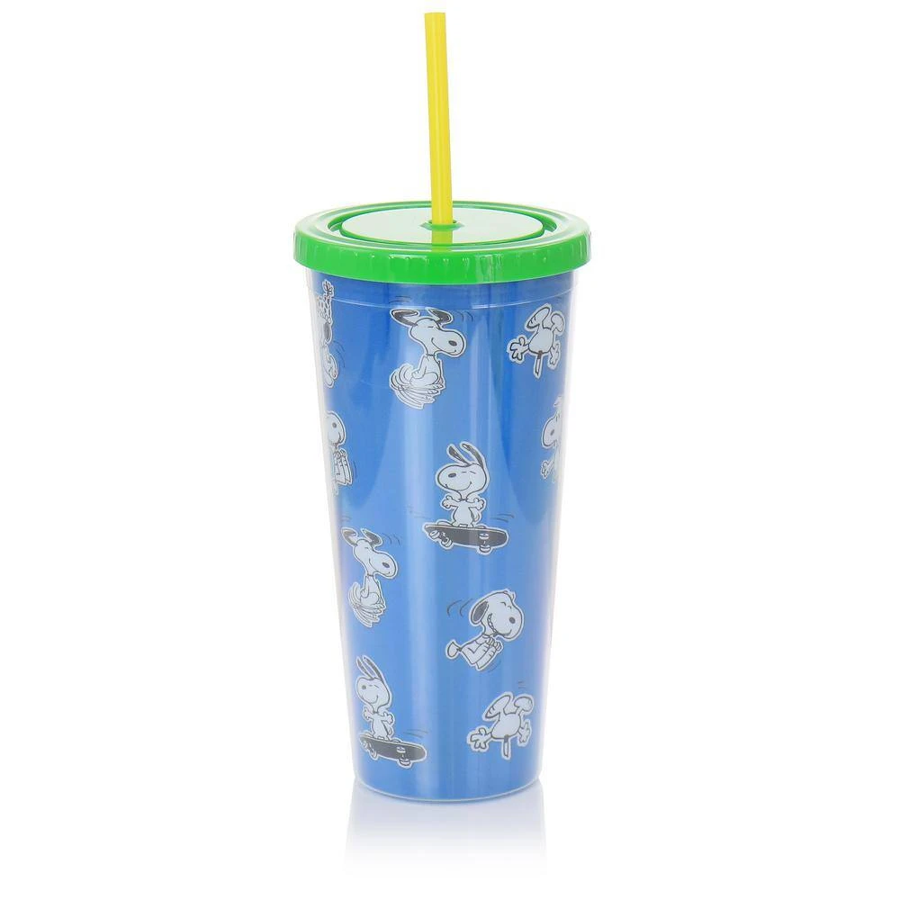 Peanuts 70th Anniversary 23.6 fl. oz. Plastic Tumbler Set with Lids and Straws - Assorted Colors 6 Peanuts 70th Anniversary 23.6 fl. oz. Plastic Tumbler Set with Lids and Straws - Assorted Colors - Image 6