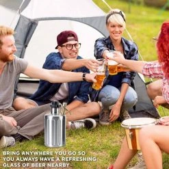 64 oz. Mini Keg Portable Beer Growler with Tap Faucet | Stainless Steel Pressurized Growler by Yardreeze -Drinkware Shop beer growlers fsjt ra 100701 4f 1000