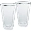 Sorrento Double-Wall 12 oz. Clear Glass Tumbler (2-Pack) - Premium Insulated Drinking Glasses by Casa Bellante