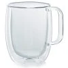 Casa Bellante Tivoli Double-Wall 12 oz. Clear Glass Coffee Mug Set (2-Pack) - Insulated, Durable, and Stylish