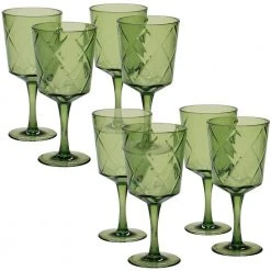 8-Piece 13 oz. Green Acrylic Goblet Glass by Certified International