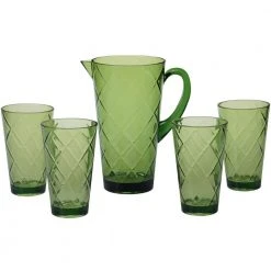 Certified International 5-Piece Green Drinkware Set - Stylish and Durable Glasses
