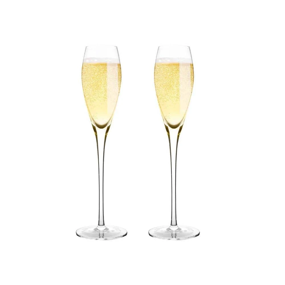 7 oz. Hand Blown Crystal Champagne Flutes (Set of 2) - Elegant & Durable Unbranded Glassware 1 7 oz. Hand Blown Crystal Champagne Flutes (Set of 2) - Elegant & Durable Unbranded Glassware