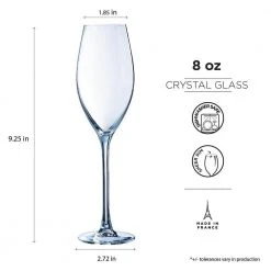 Chef&Sommelier Bellevue 8 oz. Champagne Flute Set of 6 - Elegant Wine Glasses for Celebrations -Drinkware Shop chef sommelier champagne glasses q1474 44 1000