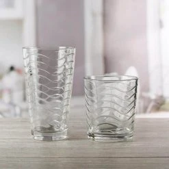 Circleware Clear Drinkware Glassware Set - 16-Piece Entertaining Set, 8 Highball & 8 Tumbler Glasses (8-15.75 oz & 8-12.5 oz) -Drinkware Shop circleware drinking glasses sets 40139 am 4f 1000