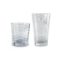Circleware Clear Drinkware Glassware Set - 16-Piece Entertaining Set, 8 Highball & 8 Tumbler Glasses (8-15.75 oz & 8-12.5 oz)