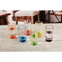 1.2 oz. Assorted Color Shot Glasses for Whiskey, Tequila (Set of 6) - Circleware Drinkware -Drinkware Shop circleware shot glasses 42797 am 4f 1000