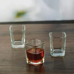 Circleware Vodka 2.3 oz Square Shot Glasses - Heavy Base Glassware Set of 6 -Drinkware Shop circleware shot glasses 42806 31 1000