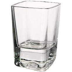 Circleware Vodka 2.3 oz Square Shot Glasses - Heavy Base Glassware Set of 6