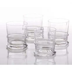 Lionshead Double Old-Fashioned Glass Set of 4 - Elegant Whiskey Glasses with Rope Detail by Abigails -Drinkware Shop clear abigails whiskey glasses 712421 31 1000