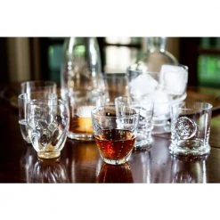 Abigails Rain Drop 8 oz. Clear Double Old-Fashioned Whiskey Glasses (Set of 4) -Drinkware Shop clear abigails whiskey glasses 726011 4f 1000