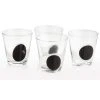 8 oz. Clear DOF with Black Dot Whiskey Glasses (Set of 4) by Abigails - Elegant Cocktail Glasses