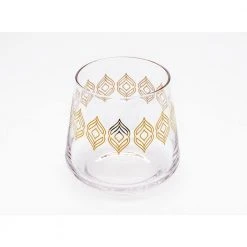 Alchemade 16 oz. Whiskey Glasses with Metallic Design - Set of 2 (Old Fashioned, Manhattan, Bourbon, Scotch) -Drinkware Shop clear alchemade whiskey glasses alch 3502 44 1000