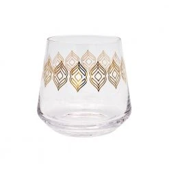 Alchemade 16 oz. Whiskey Glasses with Metallic Design - Set of 2 (Old Fashioned, Manhattan, Bourbon, Scotch)