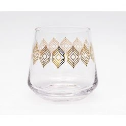 Alchemade 16 oz. Whiskey Glasses with Metallic Design - Set of 2 (Old Fashioned, Manhattan, Bourbon, Scotch) -Drinkware Shop clear alchemade whiskey glasses alch 3502 fa 1000