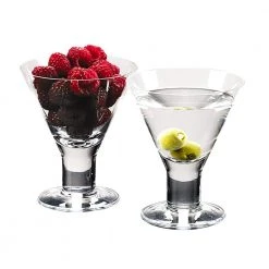6 oz. 4.5 in. High Caprice Mouth Blown Set of 4 Martini or Dessert Servers – Elegant Crystal Glassware by Badash