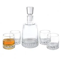Park Avenue 5-Piece Whiskey Set by Badash Crystal - Elegant Cocktail Glasses for Whiskey Enthusiasts
