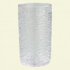 Clear 8 oz. SAN Plastic Pebble Optic Tumbler - Case of 24 by Carlisle