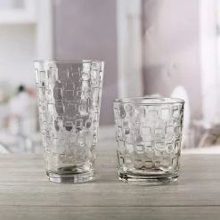 Circleware Drinkware Glassware Entertaining Set of 16 - 8 Hi-Ball 15.75 oz & 8 DOF 12.5 oz Glasses -Drinkware Shop clear circleware highball glasses 40209 am 4f 1000