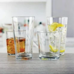 Circleware Drinkware Glassware Entertaining Set of 16 - 8 Hi-Ball 15.75 oz. & 8 DOF 12.5 oz. Glasses for Cocktails & Highballs -Drinkware Shop clear circleware highball glasses 40223 am 4f 1000